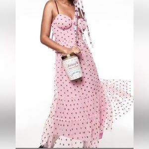 BETSEY JOHNSON HEARTS METALLIC TULLE DRESS SIZE 2